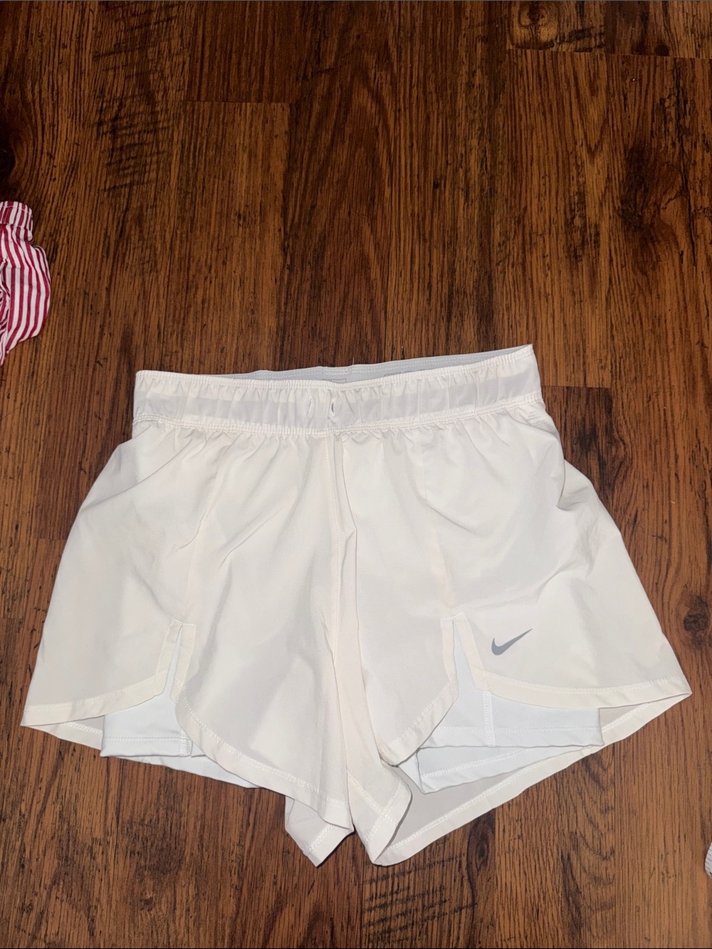 Nike Women's White Athletic Shorts with Subtle Swoosh 18.T